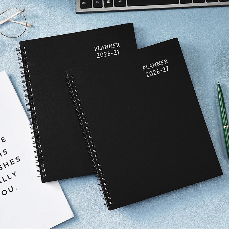 BooQool Planner 2026-2027 - Academic Planner 2026-2027 Weekly and Monthly from Jul. 2026 - Jun. 2027, 8" x 10", Wirebound, 12 Monthly Tabs, Flexible PP Cover, Suitable for School & Office, Enterprise - Image 2
