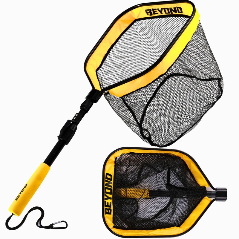 Beyond Braid Floating Fishing Net with Handle â€“ Folding Fishing Net for Easy Storage â€“ Telescopic Landing Net for Bass, Trout, Kayak & Boat Fishing â€“ Durable, Lightweight & Fish Friendly - Image 1