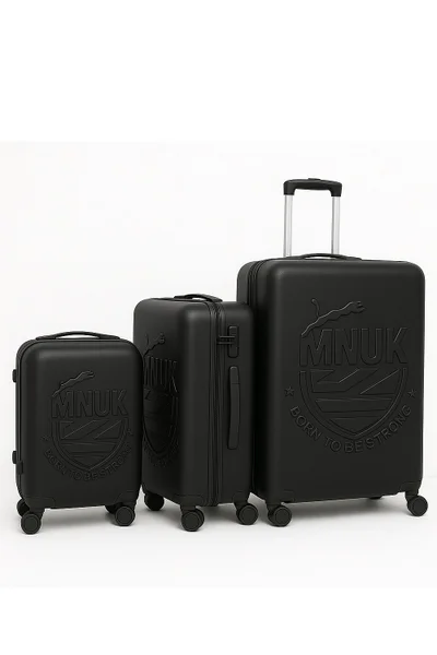 MNUK MANCHESTER Set of 3 Luggage bag| Polycarbonates &amp; ABS Hardside Luggage Trolley with TSA Lock| Double 360Â° 4 Wheeler| Cabin-20 Inch, Medium- 24 Inch, Large-28 Inch| Black