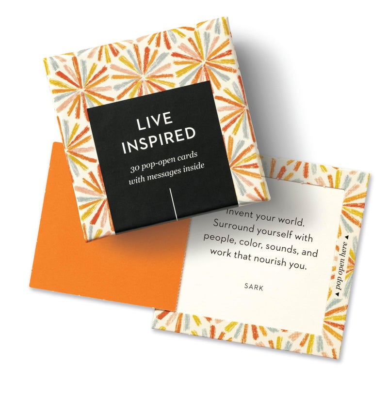 Compendium Thoughtfulls Pop-Open Cards - Live Inspired - 30 Pop-Open Cards  Each With A Different Inspiring Message Inside  2.25  X 2.25 - Image 1