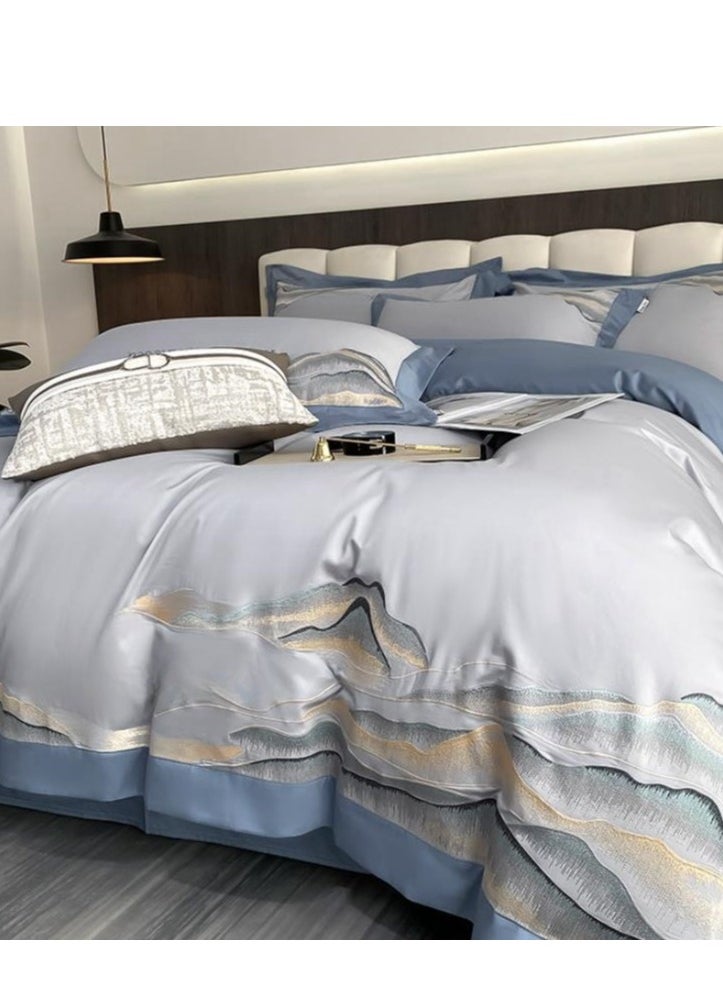 Generic Bed Sheet Style — French High-End 80 Thread Pure Cotton Embroidered Bedding Four Piece Set  - Image 2