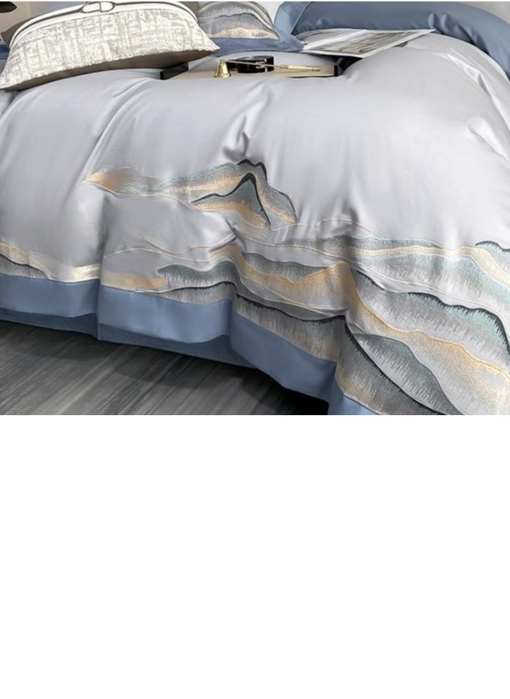 Generic Bed Sheet Style — French High-End 80 Thread Pure Cotton Embroidered Bedding Four Piece Set  - Image 5