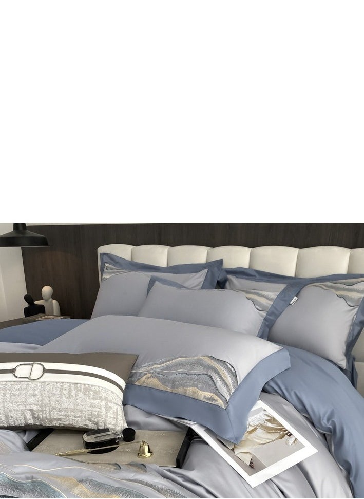 Generic Bed Sheet Style — French High-End 80 Thread Pure Cotton Embroidered Bedding Four Piece Set  - Image 4