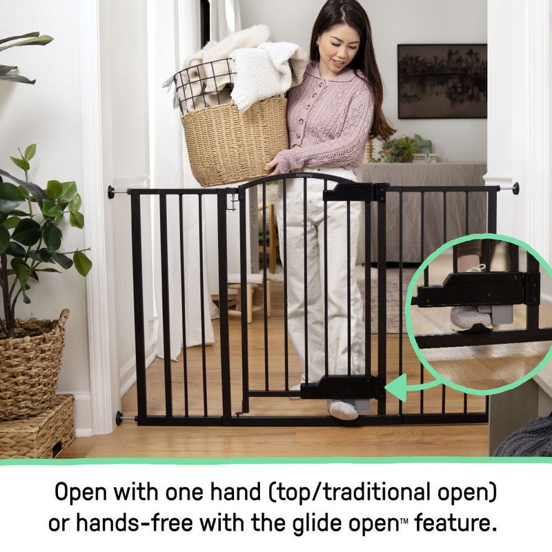 ingenuity Summer by Ingenuity  - Thruway 52" Wide Baby & Pet Safety Gate with GlideOpen, Foot Pedal, Black, Ages 6–24 Months - Image 4