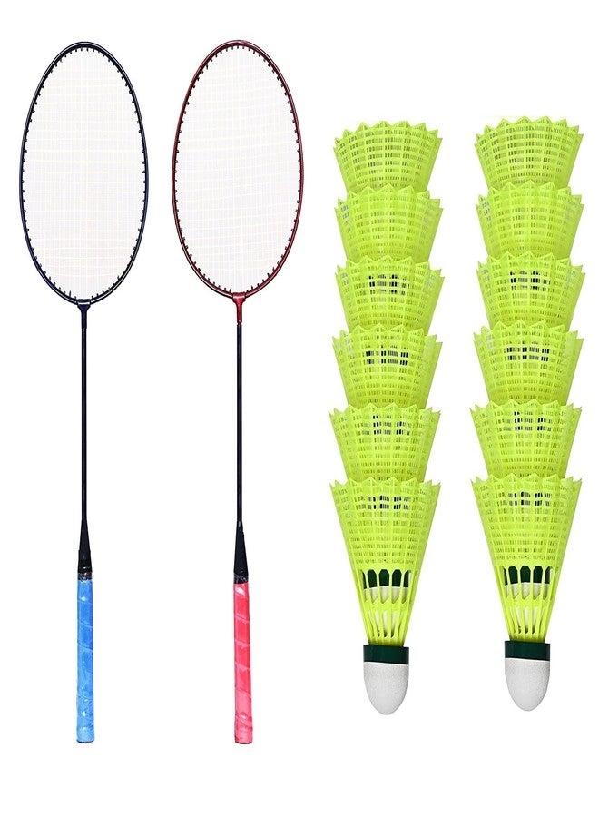 ARINEO Sports Badminton Rackets with Free 12 SHUTTLES, Set of 2 PC Aluminum Badminton Racquet Players Choice - Image 2