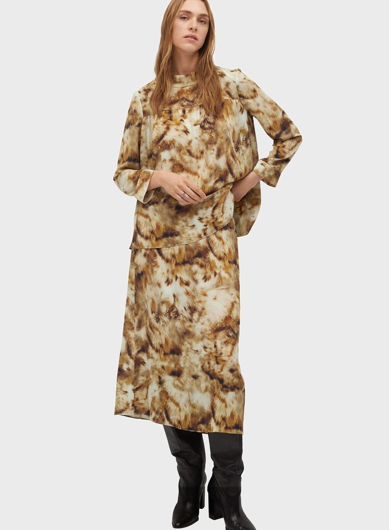 MANGO High Neck Printed Top - Image 1