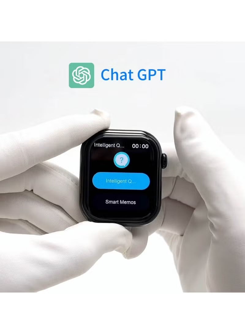 Haino Teko HainoTeko SQ-12 Series 10 Smart Watch with AMOLED Display Chat GPT Video Recording and 3 Pair Straps Designed for Ladies and Gents Black - Image 4