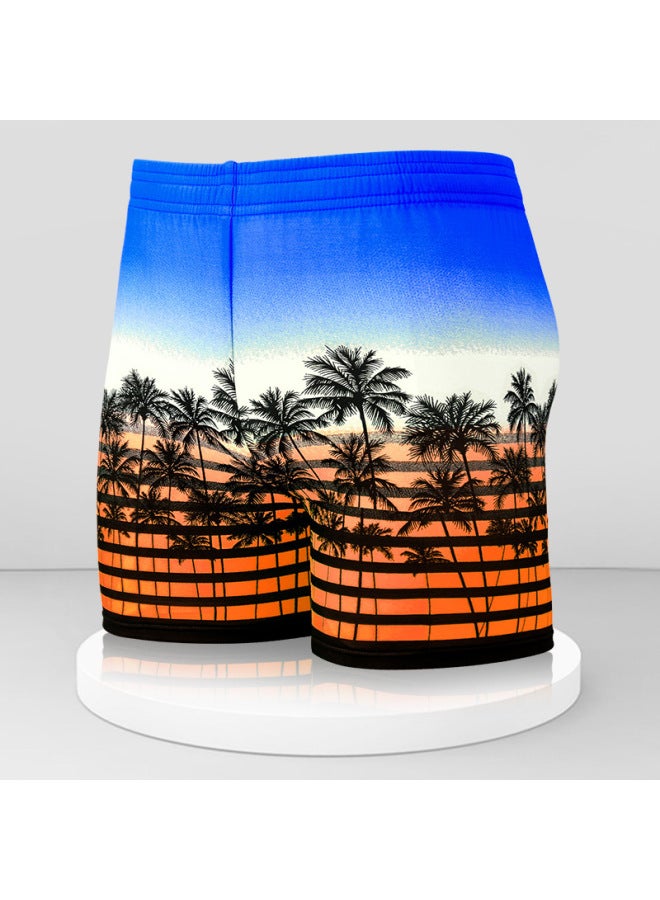 إسكدنيا ملابس سباحة للرجال البالغين متوسط ​​الحجم سراويل سباحة مريحة فضفاضة بقصة ضيقة خمس نقاط موضة مطبوعة قابلة للتنفس سريعة الجفاف ملابس سباحة بالجملة اللون: 828-2 برتقالي - Image 1