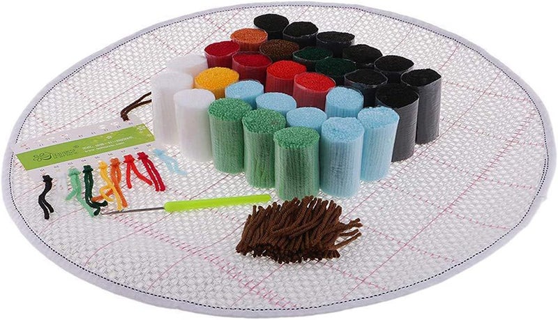 klarako Cute Latch Hook Rug Kit, Latch Hook Kits with Printed Canvas DIY Mat Needlework Yarn Cushion Embroidery Home Decor  cat - Image 2