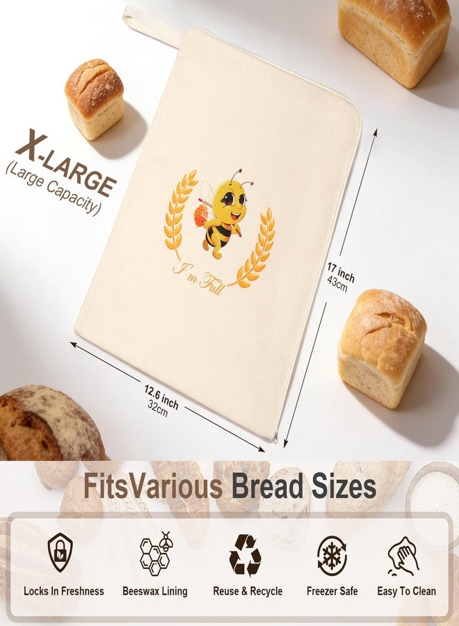 gulisot Beeswax Bread Bags, XL Reusable Linen Cotton Sourdough Bread Bag with Sealing Zip for Homemade Bread to Keep Fresh, 2 Pack - Image 3
