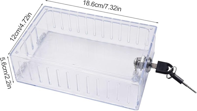 Clear Acrylic Thermostat Lock Box with Key Tamper Resistant Cover 18 6 x 12 x 5 6 cm - Image 3