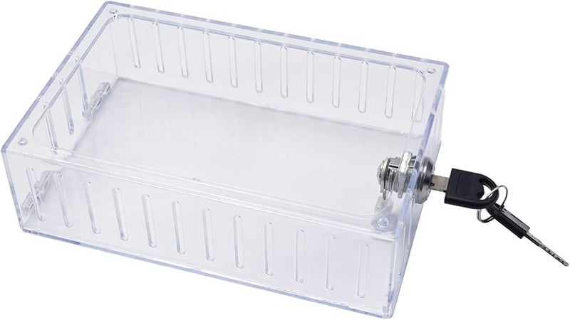 Clear Acrylic Thermostat Lock Box with Key Tamper Resistant Cover 18 6 x 12 x 5 6 cm - Image 1