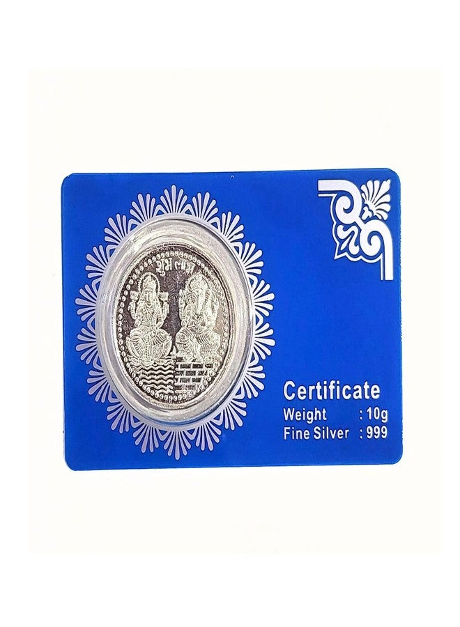 RELBEES Laxmi Ganesh 10 gram pure silver plated coin for dhanteras/diwali gift/family and friends/employees/corporate/wedding gift/return/puja/ - Image 1