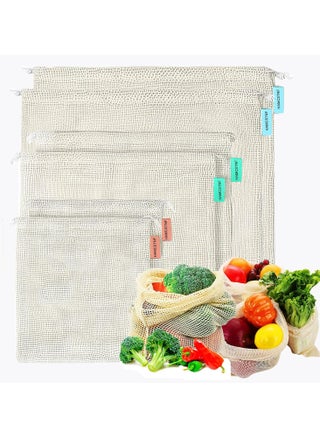 6-Pack Reusable Cotton Mesh Produce Bags with Drawstring for Fruits and Vegetables (2S/2M/2L) - pzsku/Z6939A3C976F366A4E085Z/45/_/1735012870/90e54465-86d4-4421-85da-b5696d8e1fd9
