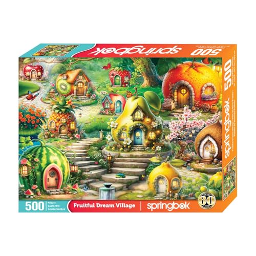 Springbok Fruitful Dream Village 500 Piece Jigsaw Puzzle for Adults and Family Colorful Fantasy Unique Cut Pieces Made in USA - Image 5