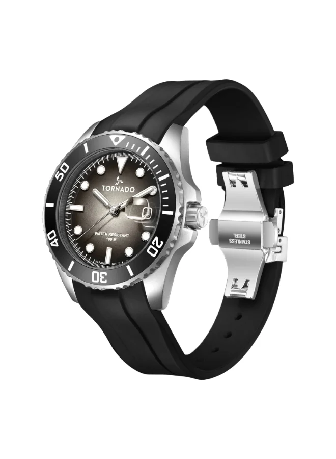 تورنيدو Men's Silicone Analog Watch T22001-SSBB - 43.5x49mm mm