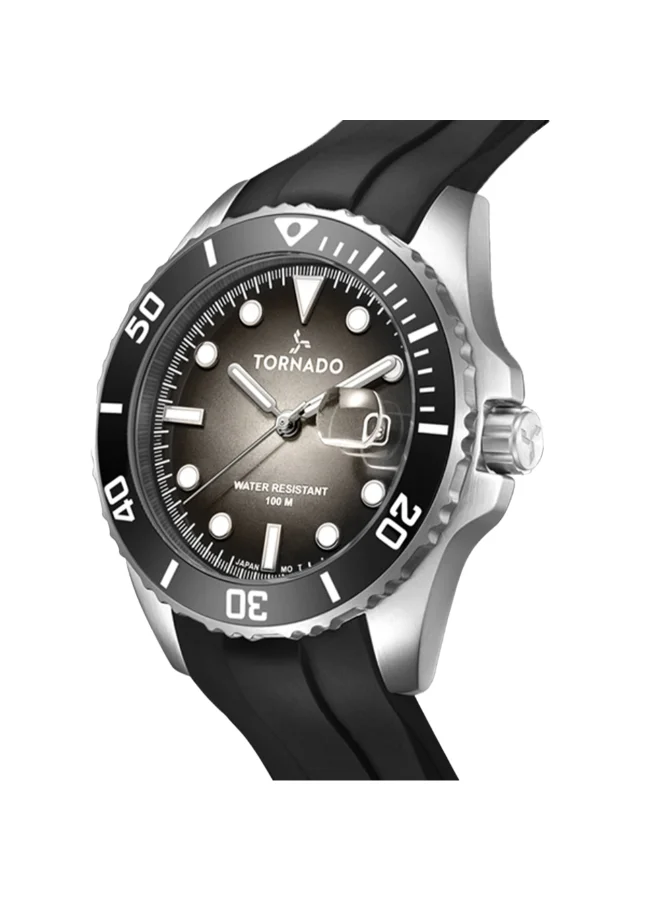 TORNADO Men's Silicone Analog Watch T22001-SSBB - 43.5x49mm mm