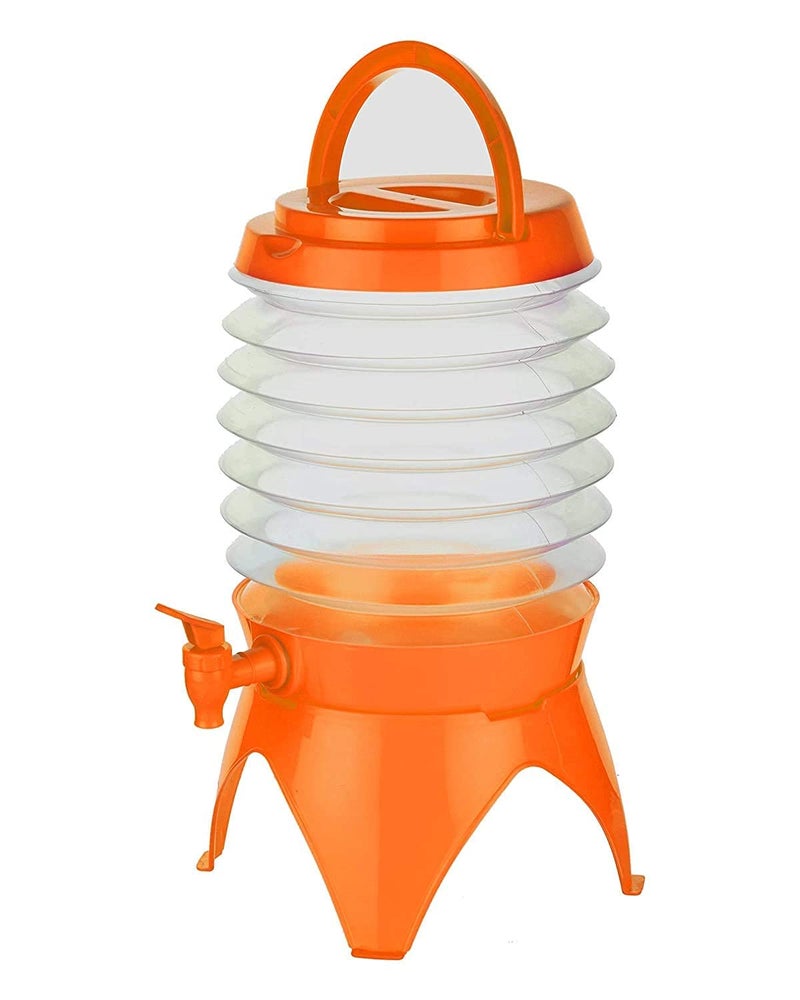 Dhruheer Multicolor Folding Beverages Dispenser Cold Drink Container Plastic Collapsible Water Storage Bucket for Home Outdoor Party Traveling Picnic 55 Litter - Image 1