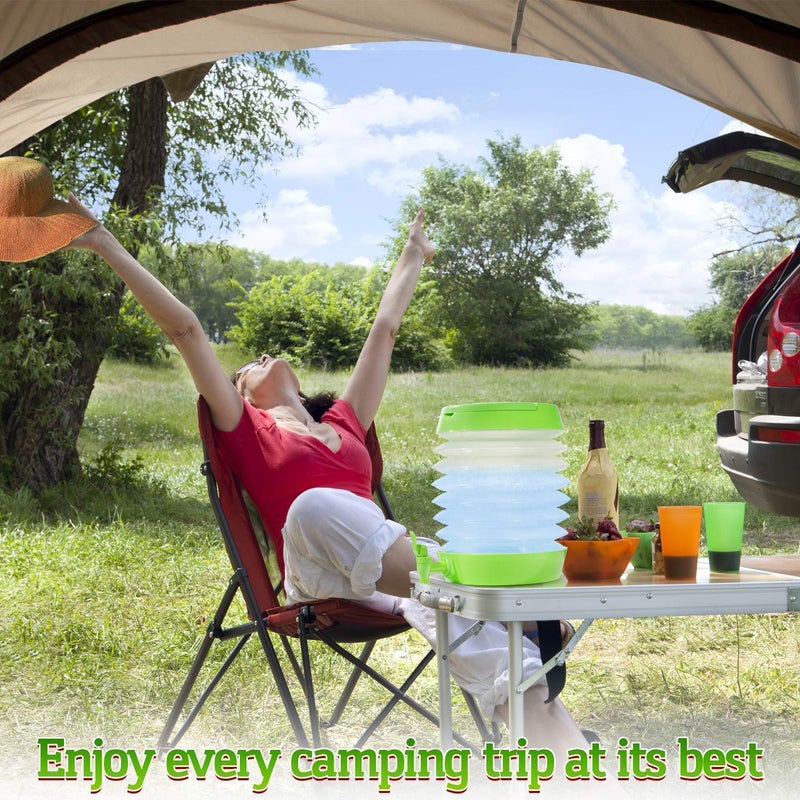 Dhruheer Multicolor Folding Beverages Dispenser Cold Drink Container Plastic Collapsible Water Storage Bucket for Home Outdoor Party Traveling Picnic 55 Litter - Image 5