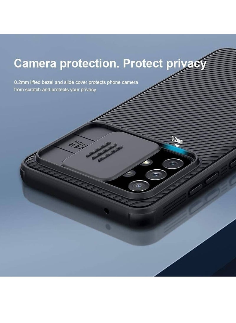 نيلكين حافظة لهاتف سامسونج جالاكسي A72، حافظة CamShield نحيفة مع واقي للكاميرا، حافظة هاتف صلبة من البولي كربونات TPU رفيعة للغاية مضادة للخدش (أسود) - Image 2