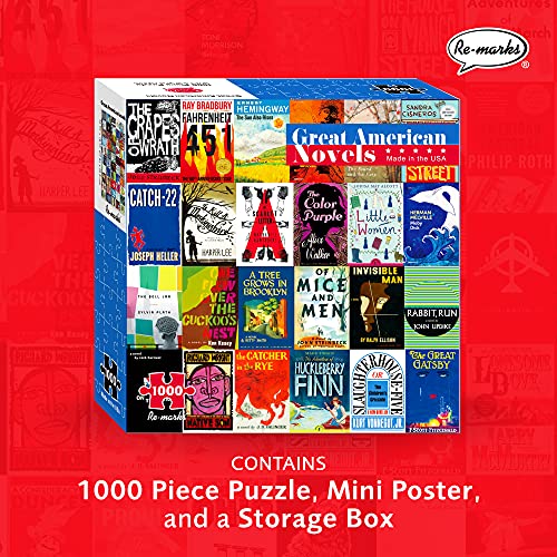 Re-Marks Great American Novels 1000-Piece Puzzle for All Ages, Family Jigsaw Puzzle - Image 2
