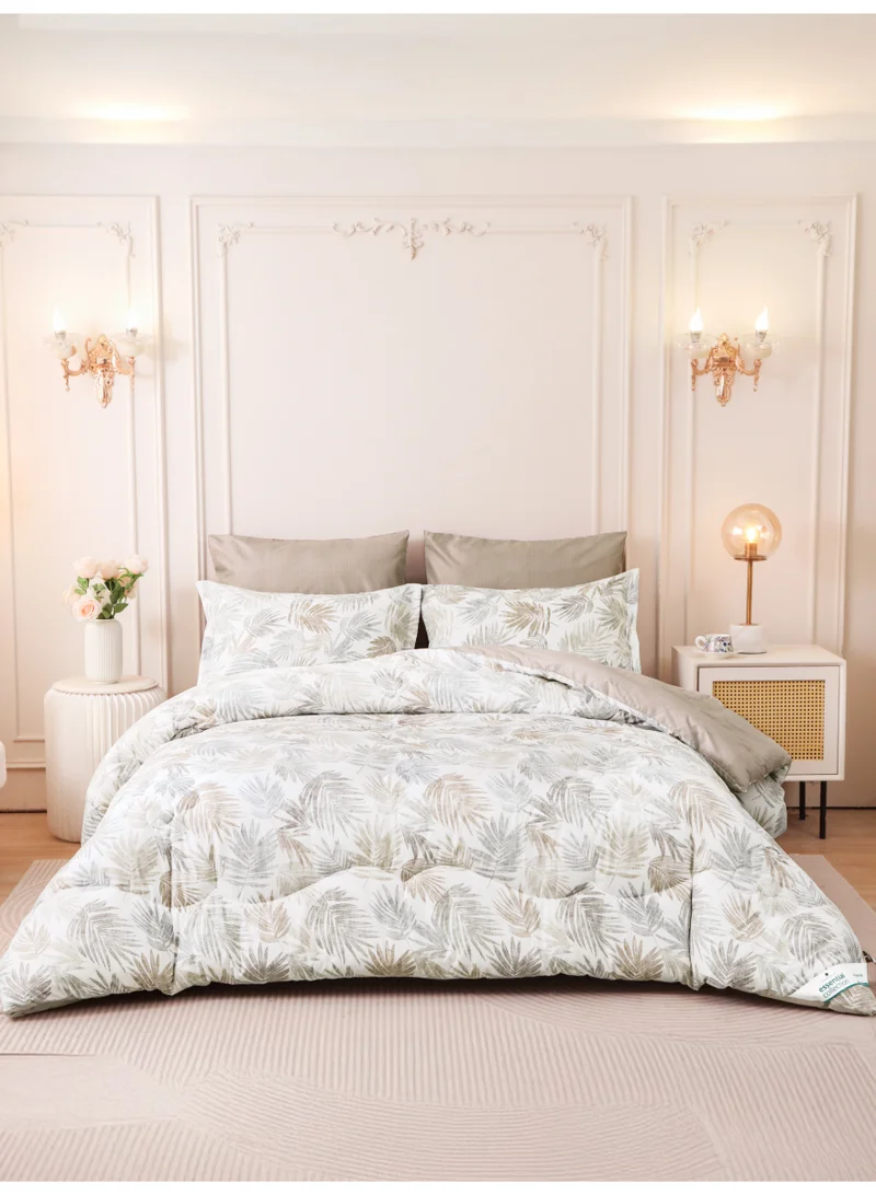 Donetella 6-Pcs Printed King Comforter Set | Fits 200x200 cm Size Bed | Soft Brushed Microfiber | Reversible Printed Comforter | 350 GSM Down Alternative Fill