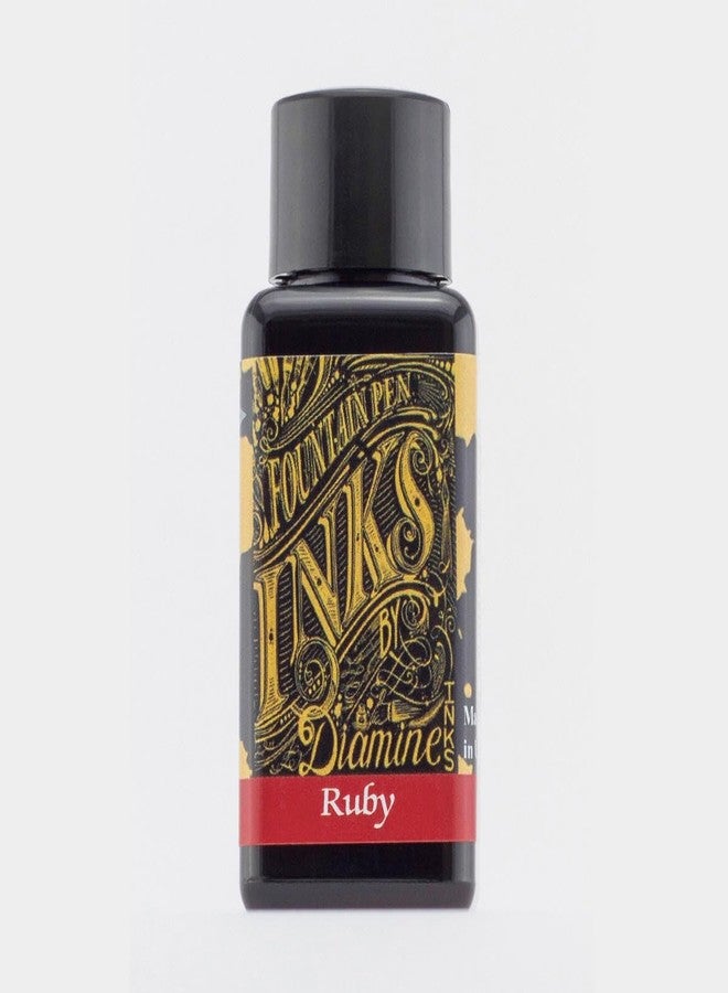 Diamine Fountain Pen Bottled Ink, 30ml - Ruby - Image 1