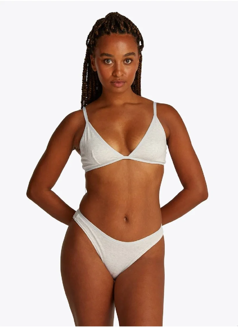 TOMMY HILFIGER Women's Repeat Logo Cheeky Briefs - Cotton, Grey