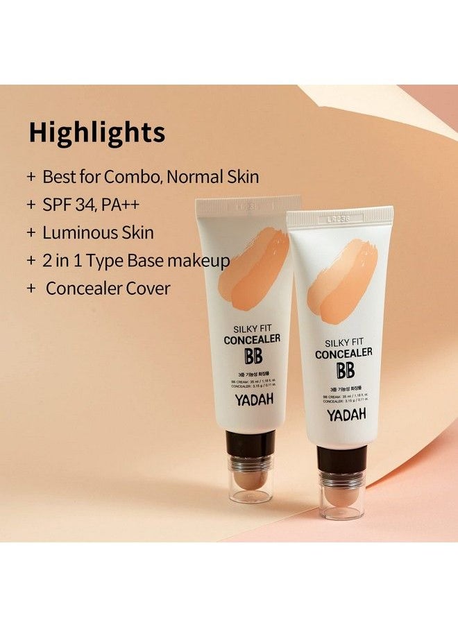 YADAH Silky Fit Concealer BB Power Brightening 118 Ounce 23 Natural Beige 2 in 1 Base Makeup Natural Ingredients Foundation Cream  - Image 4