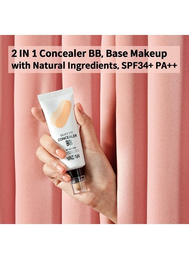 YADAH Silky Fit Concealer BB Power Brightening 118 Ounce 23 Natural Beige 2 in 1 Base Makeup Natural Ingredients Foundation Cream  - Image 3