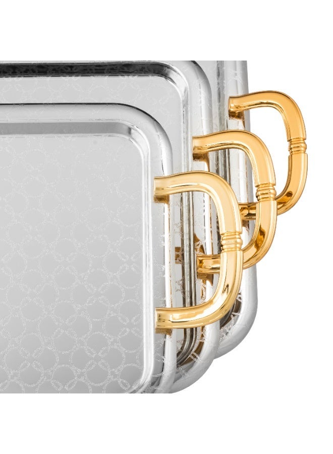 السيف  ✨ صواني السيف المعدنية ✨ فخامة التقديم بـ 3 مقاسات متعددة الاستخدام 💛 - Image 2