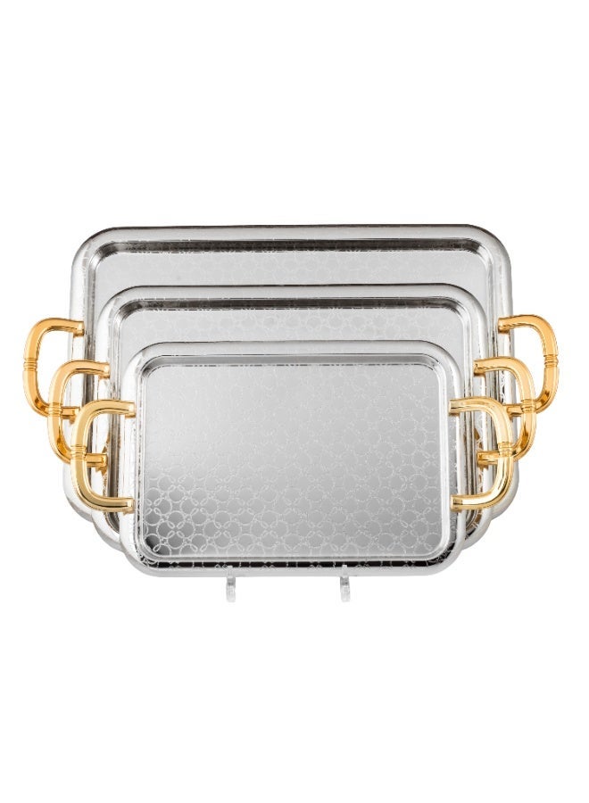 السيف  ✨ صواني السيف المعدنية ✨ فخامة التقديم بـ 3 مقاسات متعددة الاستخدام 💛 - Image 1