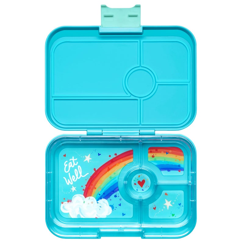 Yumbox Tapas Leakproof Bento Box Lunch box for women Teens and Kids Large size 4 compartment tray with large section for sandwich salads plus sides and dip well Capri Pink  Rainbow