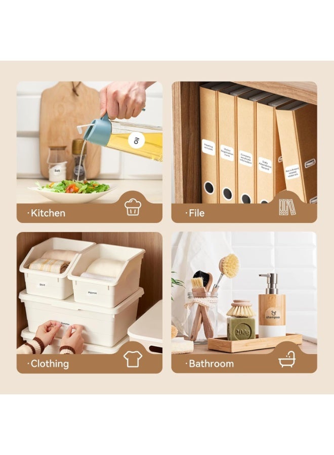 ورق ملصقات حراري لطابعات الملصقات الحرارية، شريط لاصق مقاوم للماء والزيوت للاستخدام المنزلي والمكتبي وطباعة الباركود للشركات الصغيرة، 140 ملصق/لفة (40×50 مم أبيض) - Image 4