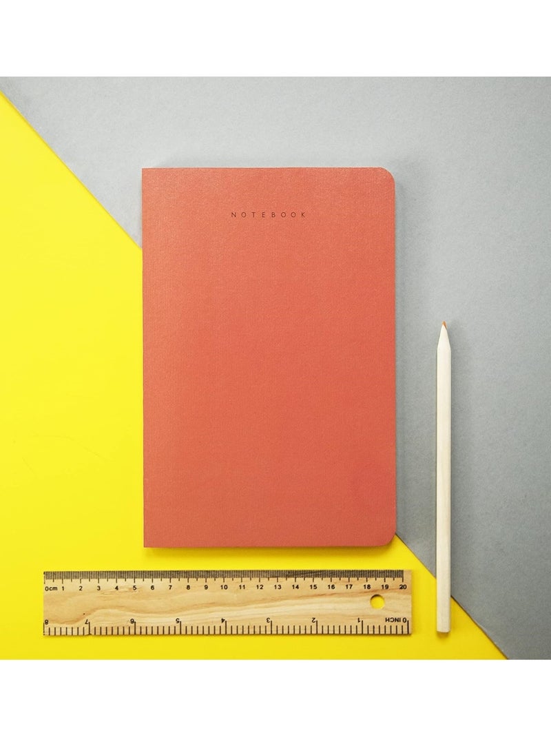 FACTOR NOTES دفتر ملاحظات بسيط مقاس A5، غلاف ناعم، 160 صفحة، سماكة 90 جم/م2، غلاف أحمر  - Image 4