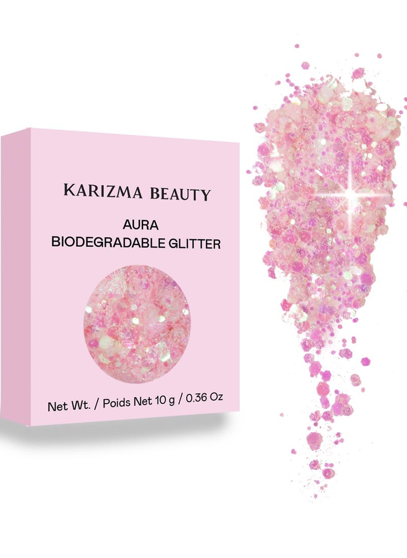 KARIZMA - Aura Biodegradable Chunky Glitter // Karizma Beauty Bio Glitter Eco Glitter Face Glitter 10g - Image 1