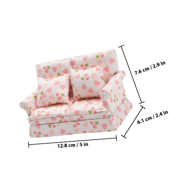 Doll House Cloth Art Sofa Miniature Sofa Mini Furniture Model Photo Prop - Image 2