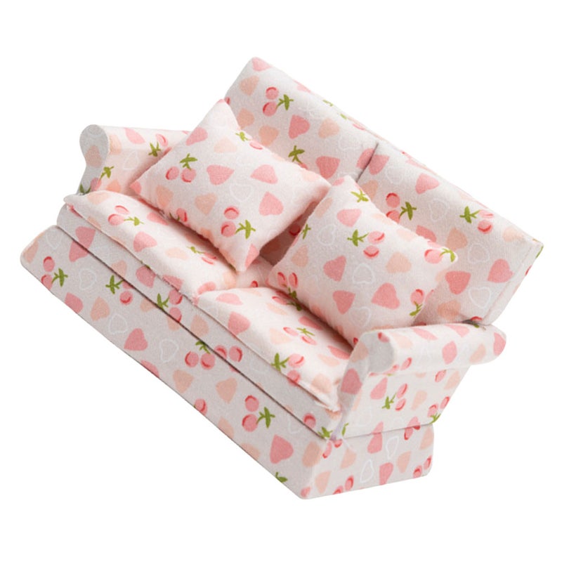 Doll House Cloth Art Sofa Miniature Sofa Mini Furniture Model Photo Prop - Image 3