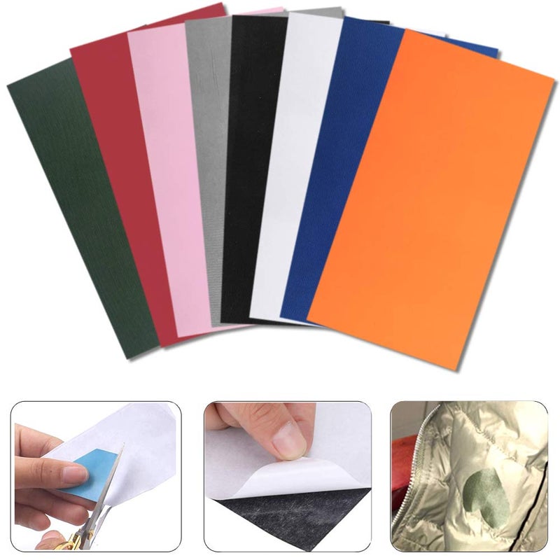 ACKLLR 8 Pieces Self-Adhesive Repair Patches with DIY Model Guide Paper, Waterproof Lightweight Polyester Repair Stickers for Clothing Holes Raincoat Backpacks Tent Sleeping Bag Down Jacket - Image 3
