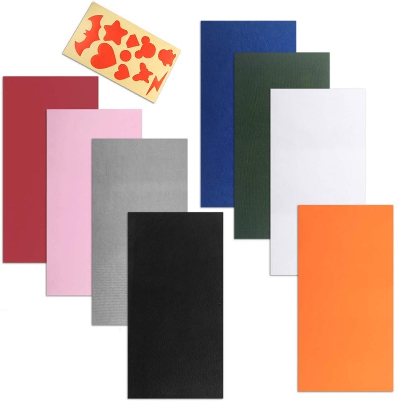 ACKLLR 8 Pieces Self-Adhesive Repair Patches with DIY Model Guide Paper, Waterproof Lightweight Polyester Repair Stickers for Clothing Holes Raincoat Backpacks Tent Sleeping Bag Down Jacket - Image 1