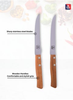 British Chef 2 Piece Kitchen Knives Set with Wooden Handle, Sharp Stainless Steel Blades-BC337  - Image 4
