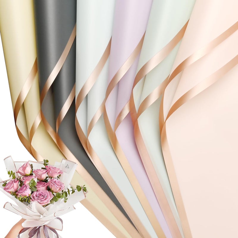 Bupduq 30 Sheets 6 Cool Colors Cool Flower Bouquet Wrapping Paper - Image 1