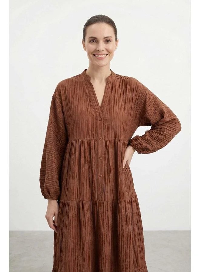Soul Women's V-Neck Tiered Dress – 32461ELB - BROWN