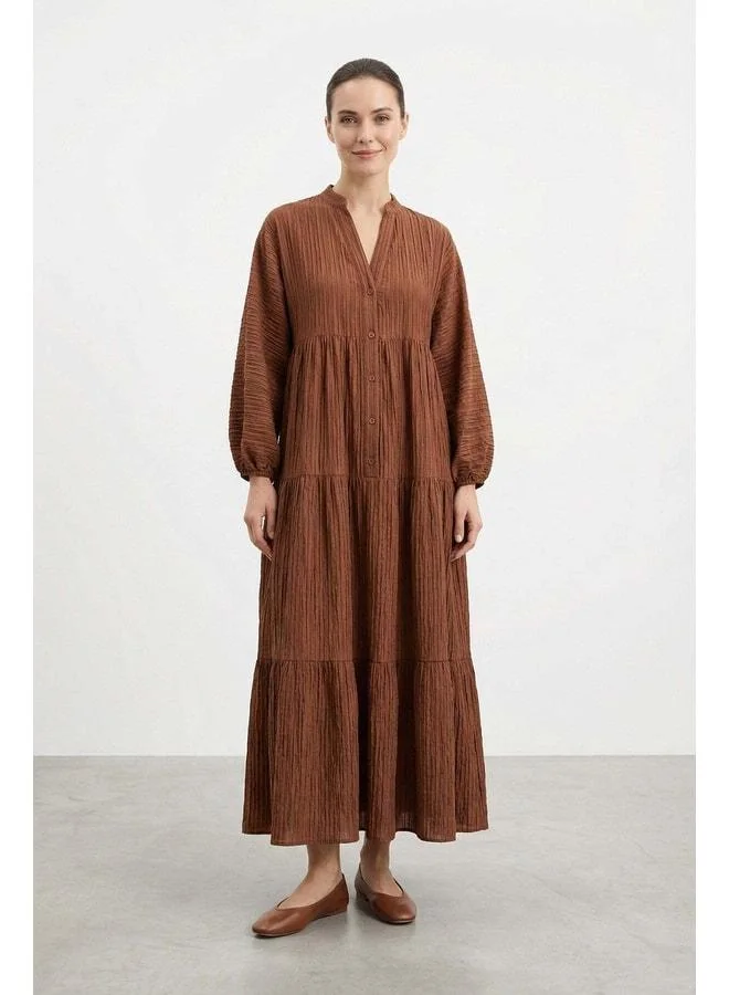 Soul Women's V-Neck Tiered Dress – 32461ELB - BROWN