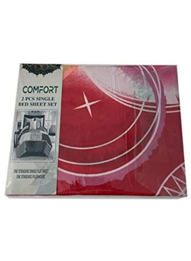 BYFT Orchard Comfort Bed Sheet 130 x 238 Cm Pillowcase 52 x 73 + 12 Cm 65 Gsm Multicolor Flat Cotton Set of 2