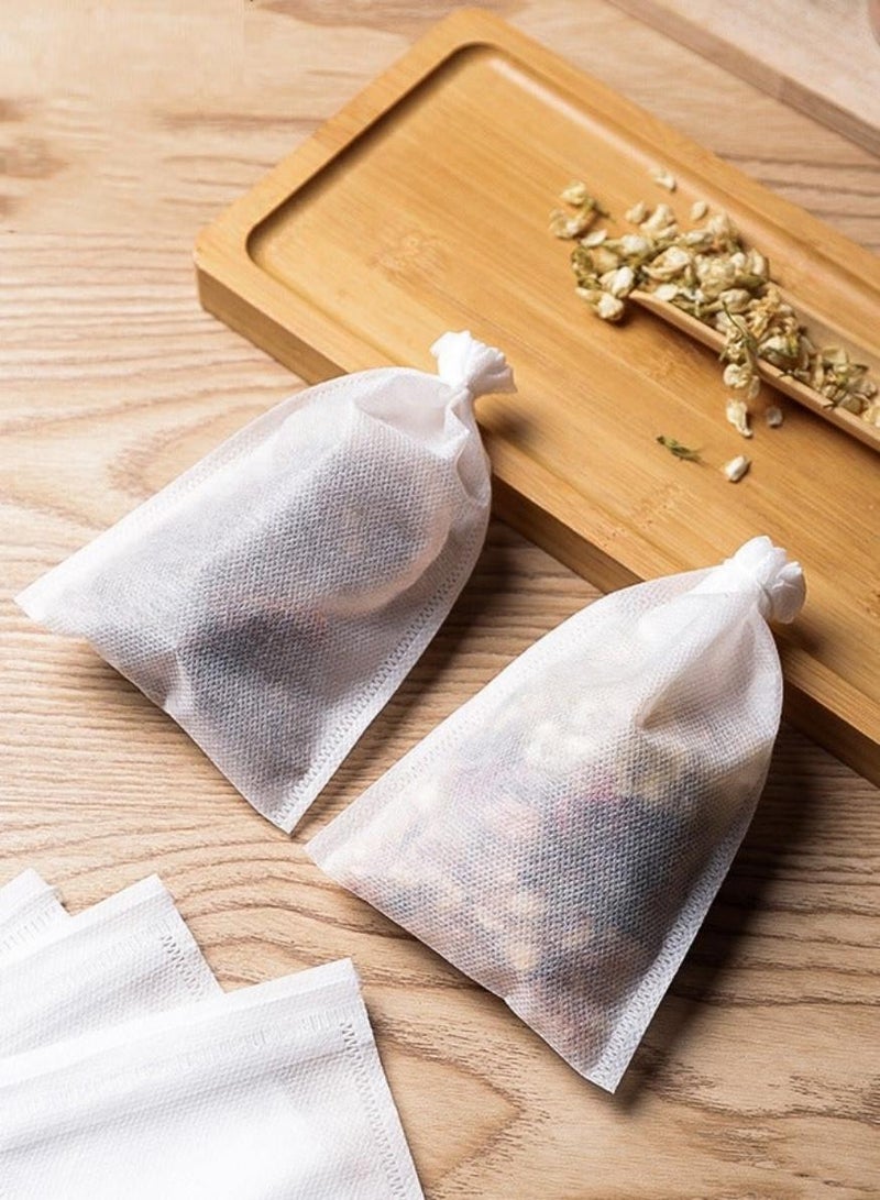 Hayat Comfort 100pcs Disposable Tea Bags for Loose, Leaf Tea Drawstring Empty Tea Bags Bulk Tea Filter Bags Tea Sachets Infuser Strainers for Loose Tea Coffee Spice Herbs, Bath Spice, Soup, casserole12x8cm - Image 5