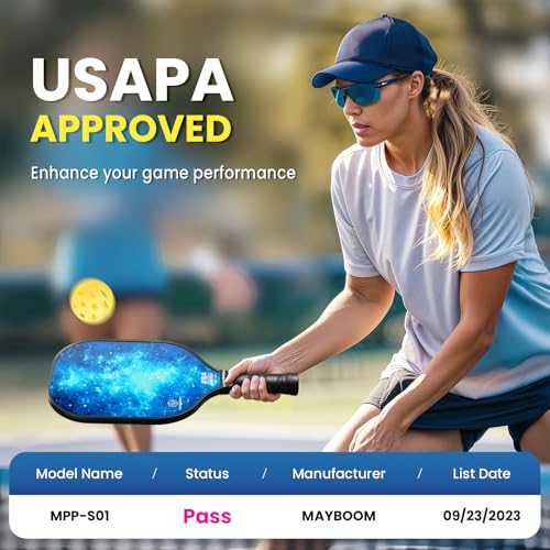 Mayboom Pickleball Paddles Set of 2 or 4, USAPA Approved Pickleball Paddles Set with 4 Pickle Balls and Carry Bag, Fiberglass Rackets 2 Pack Gifts for Beginners&Pros (Doodle) - Image 2
