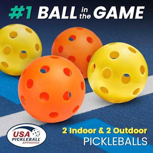 Mayboom Pickleball Paddles Set of 2 or 4, USAPA Approved Pickleball Paddles Set with 4 Pickle Balls and Carry Bag, Fiberglass Rackets 2 Pack Gifts for Beginners&Pros (Doodle) - Image 5