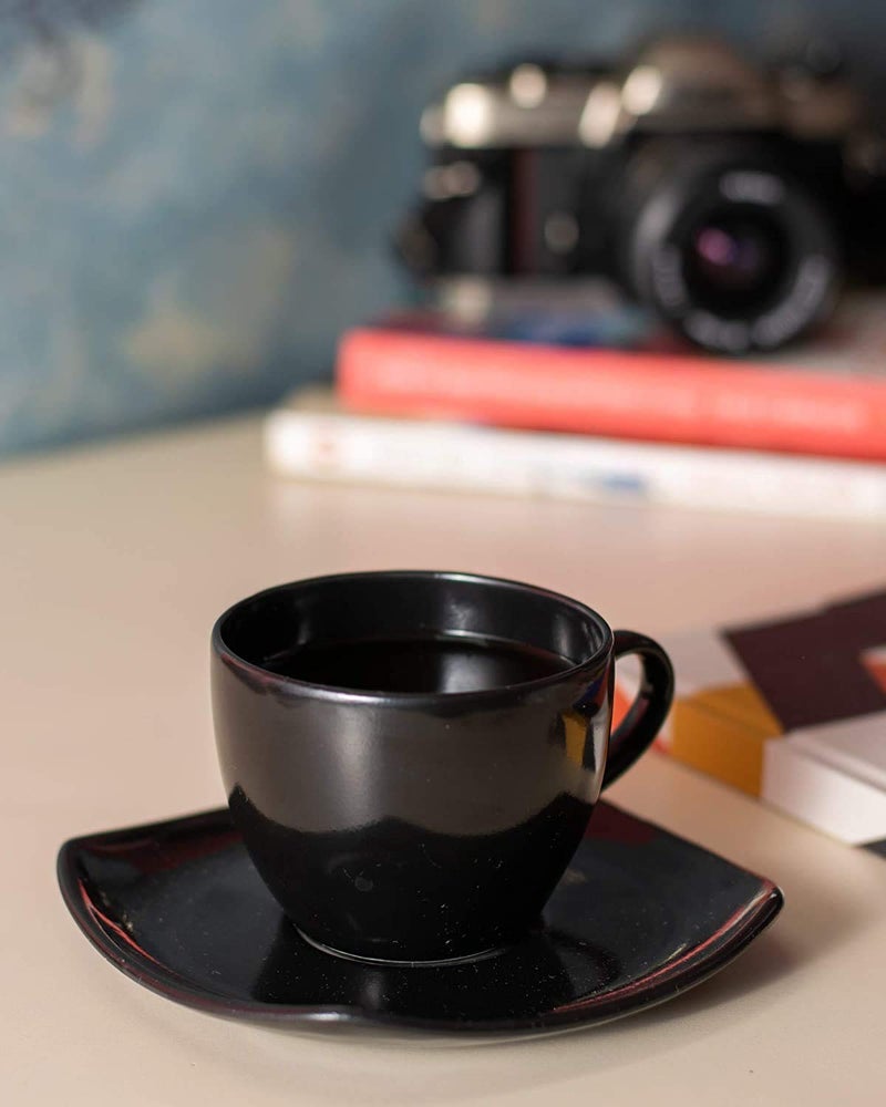 SAAIKEE Tea Coffee Cups and Saucer Set Bone China Tableware Set of 12 180 ml - Image 2