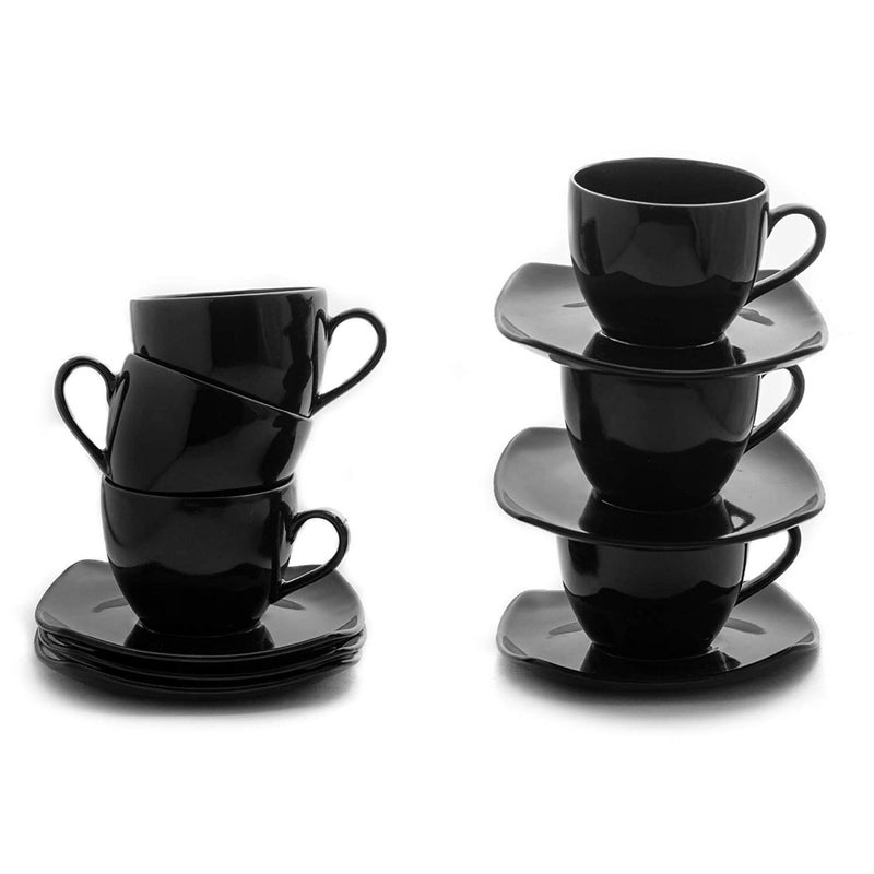 SAAIKEE Tea Coffee Cups and Saucer Set Bone China Tableware Set of 12 180 ml - Image 3